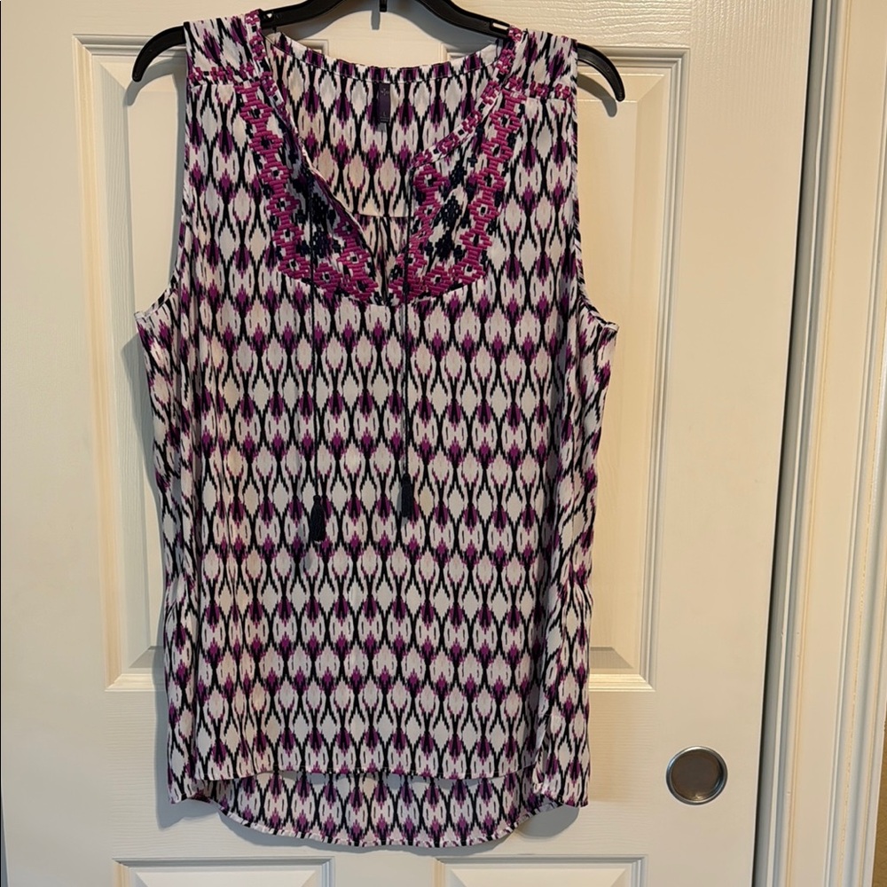 NYDJ Purple and Black Blouse
